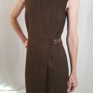 Ellen Tracy Brown Twill Dress
